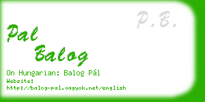 pal balog business card